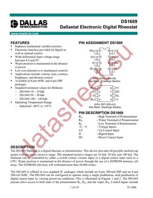 DS1669-100+ datasheet  